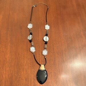 Chico’s Bold Elegant Black and Gold Necklace